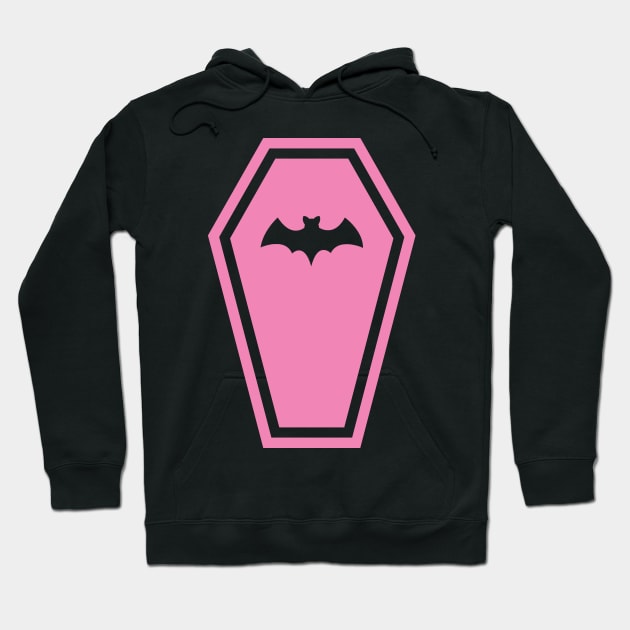 Soft Pink Pastelgoth Vampire Bat Coffin Hoodie by UndrDesertMoons